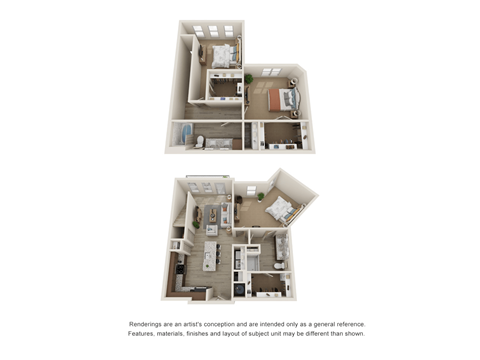 Floor plan for 3 beds, 2 baths, 1593 sqft